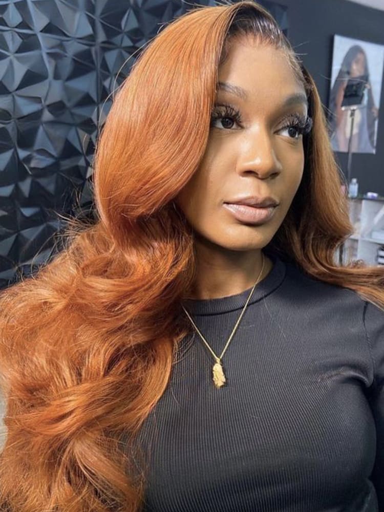 Layered Ombre Ginger Glueless Wig 