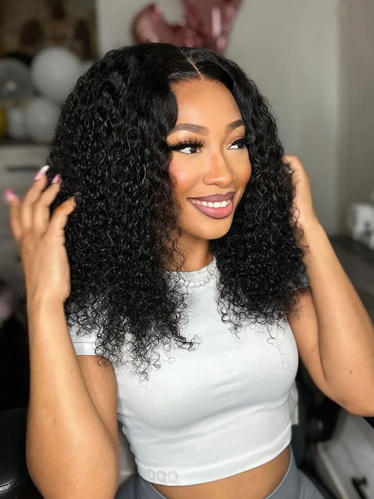 Bouncy Curly Lace Front Human Hair Wigs