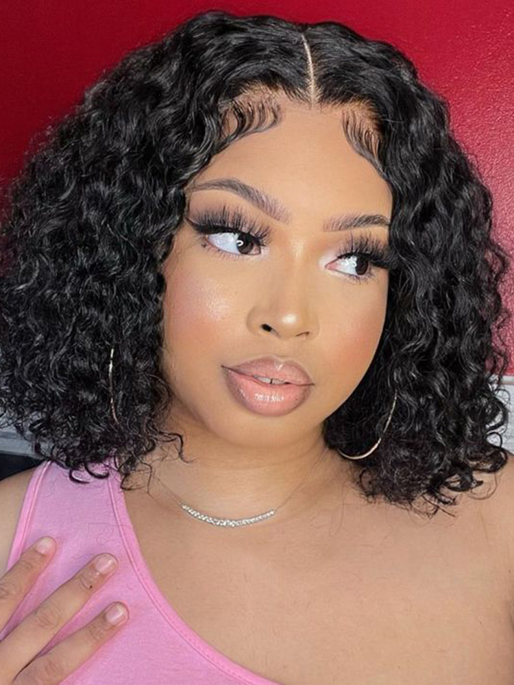 Deep Wave Human Hair Bob Wig