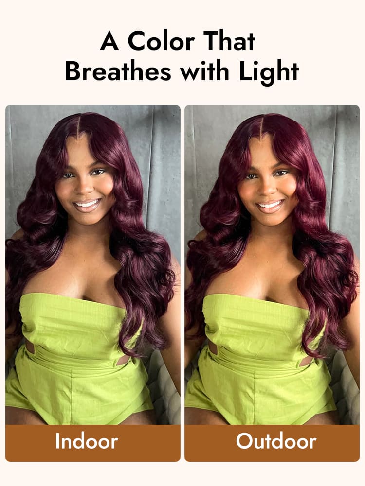 Black Cherry Layered Cut Body Wave Wigs