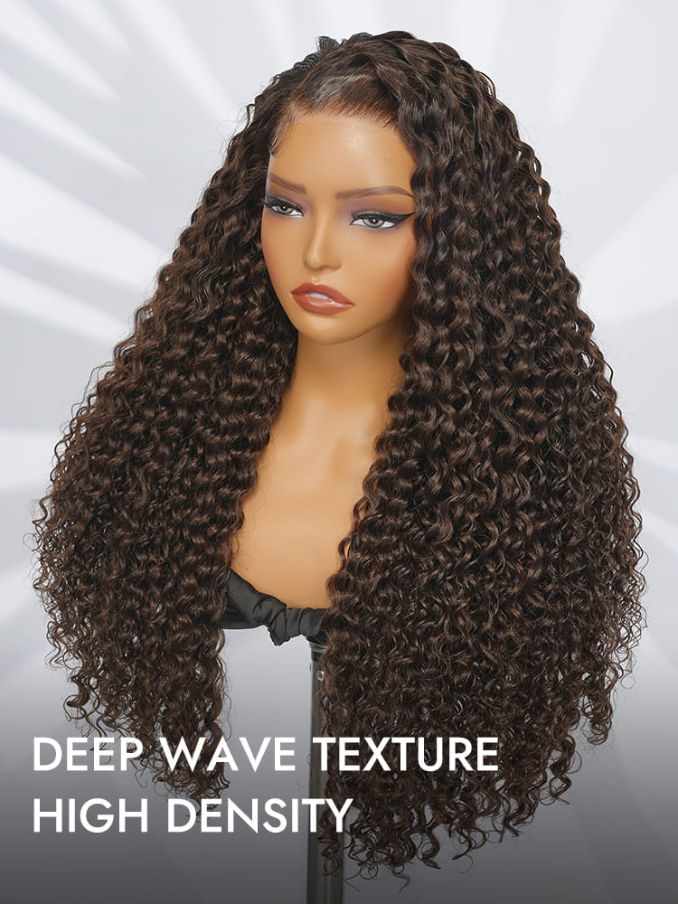 Dark Brown Deep Wave Wig