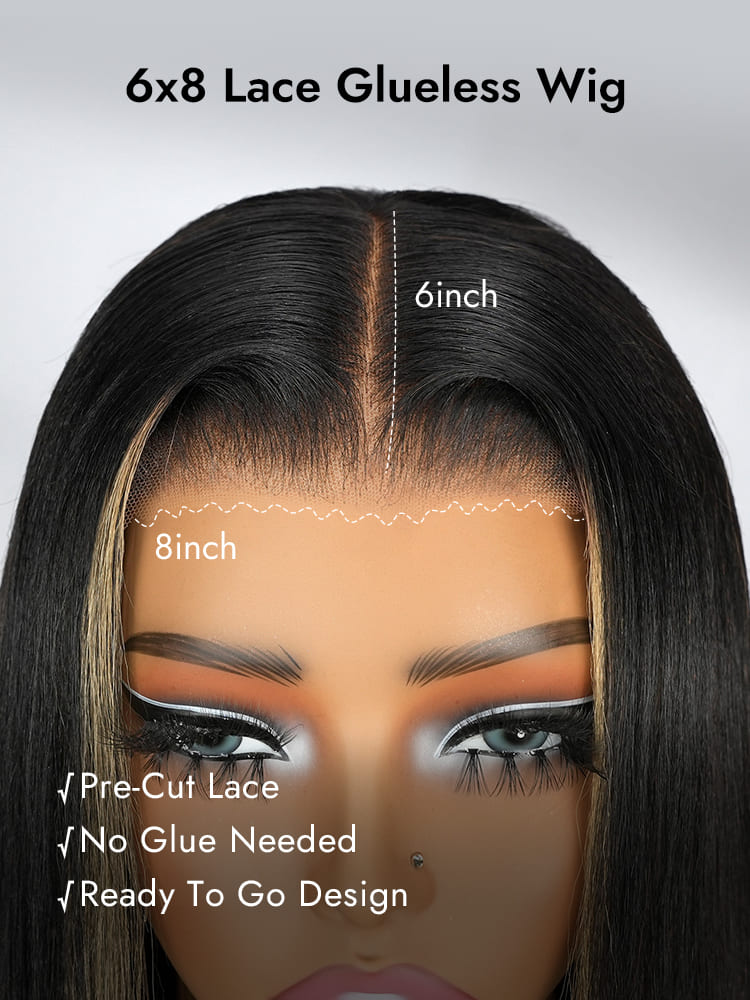 Peekaboo Highlight 6x8 Lace Closure Wig