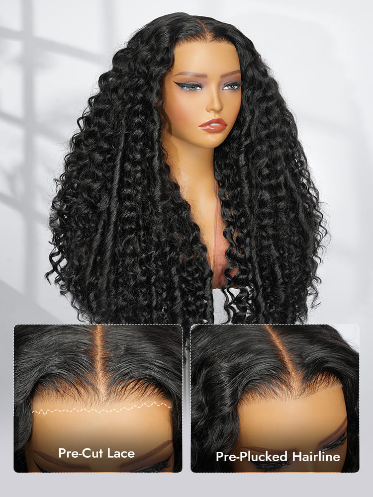 Deep Wave Glueless Wig With Spiral Curls