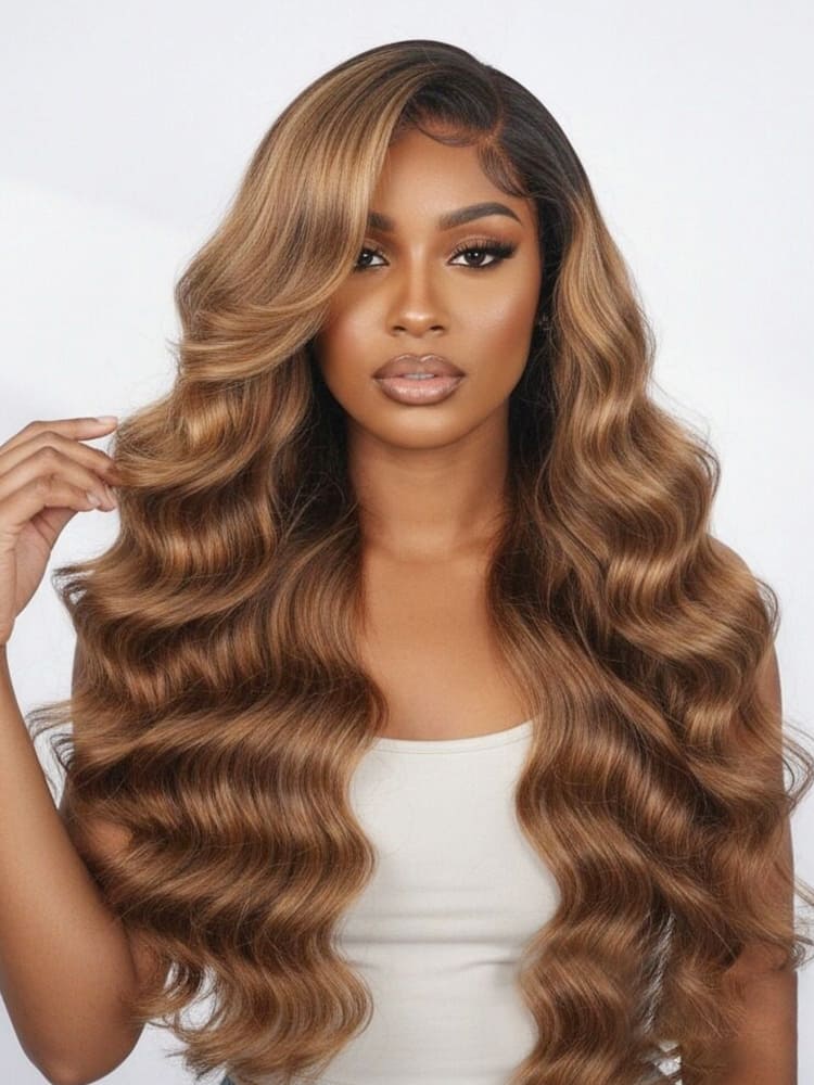 Brown Highlights Body Wave Human Hair