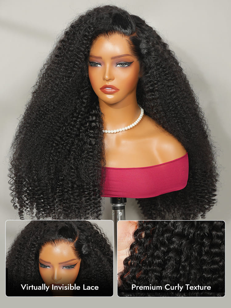 Bouncy Curly M Shaped Hairline Lace Wig