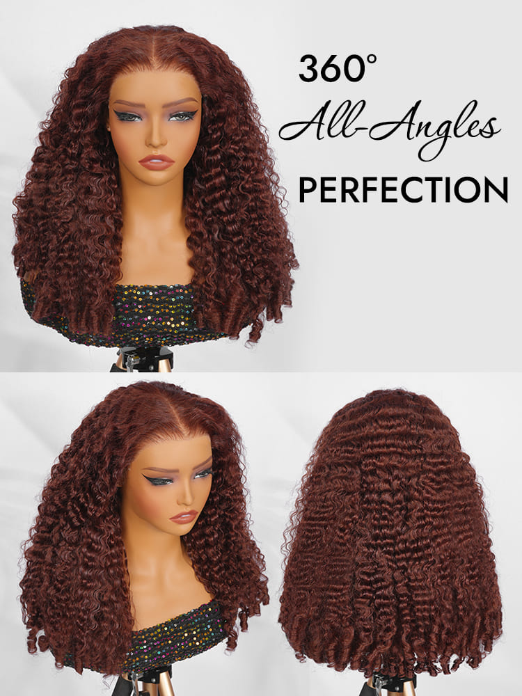 Reddish Brown Burmese Curly Human Hair