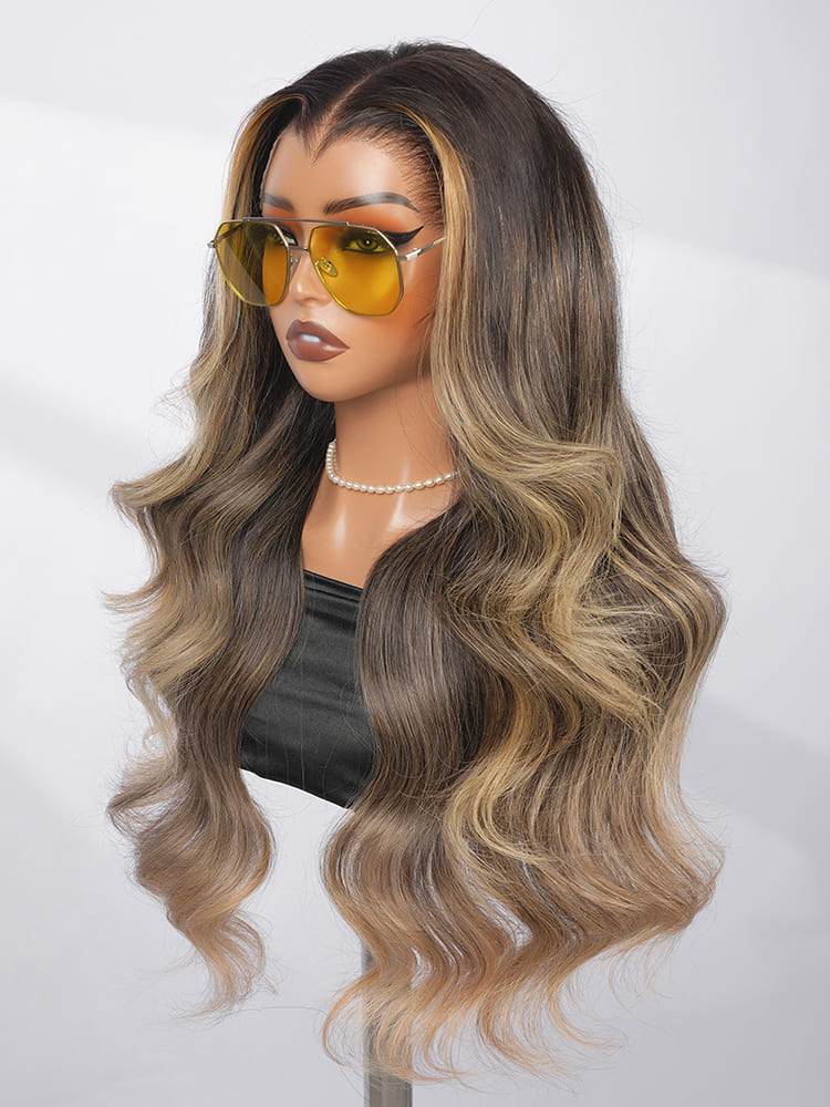 M Hairline Skunk Stripe Highlight Wig