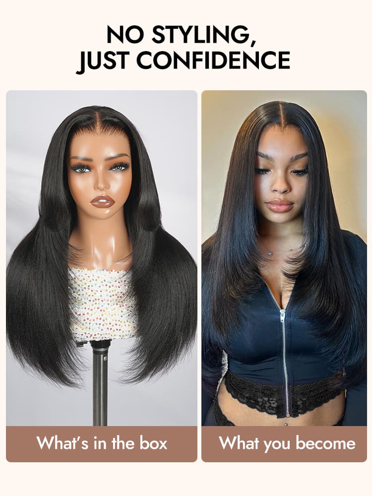 Light Yaki Straight HD Lace Wig With Layers