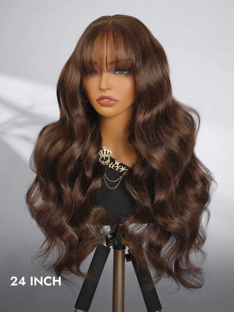 chocolate brown body wave lace wig 