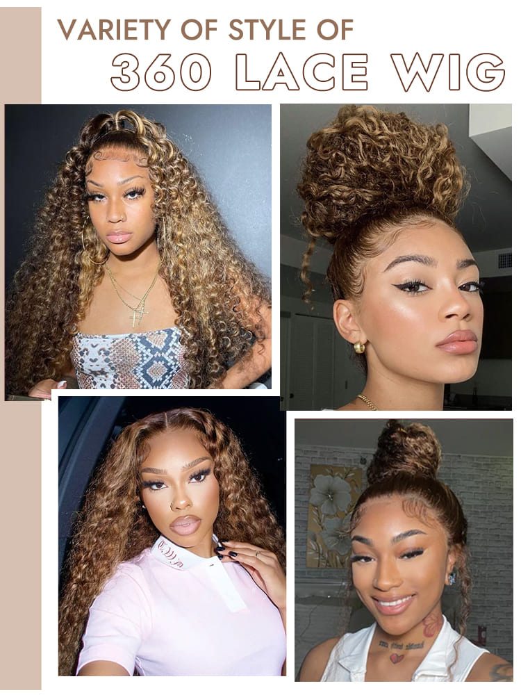 Various Styles Of Highlight 360 Lace Wigs