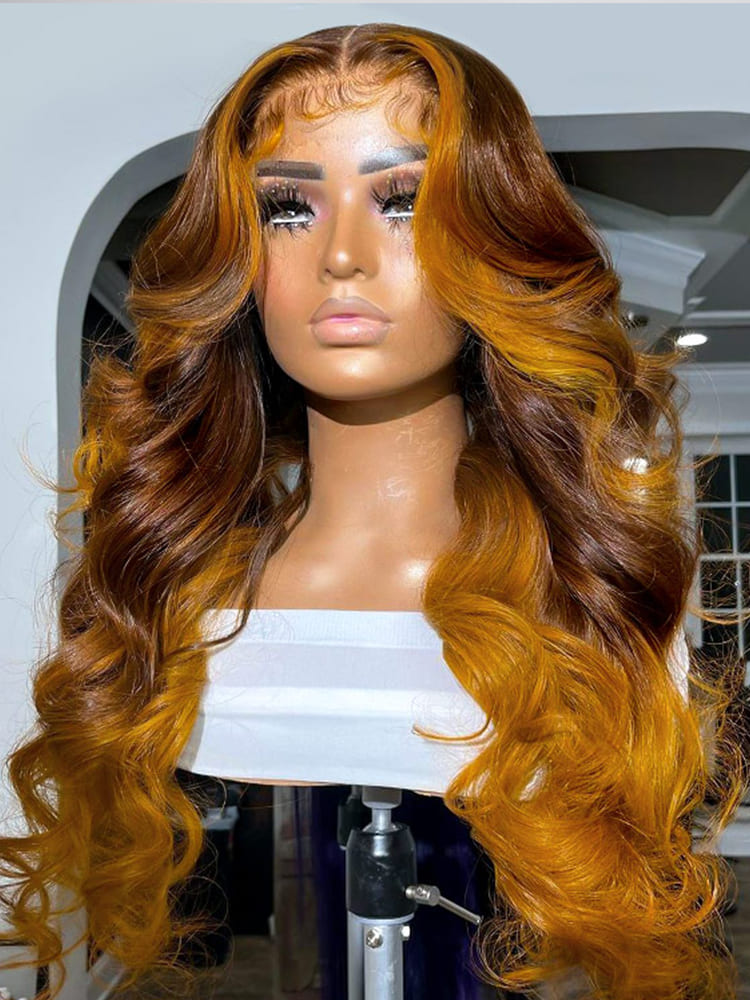 Brown Highlight Lace Front Wig
