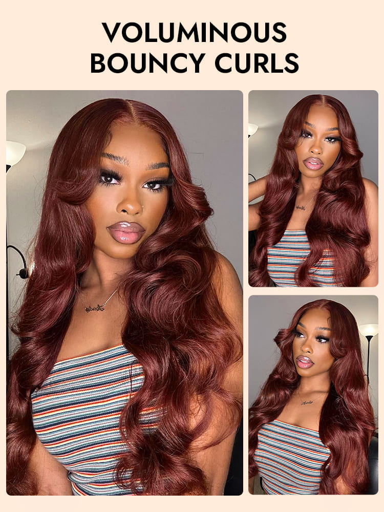 Reddish Brown Transparent Lace Frontal Wigs