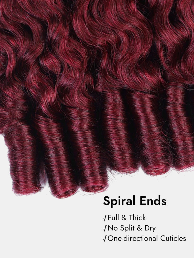 99J Burmese Curly Human Hair Bundles