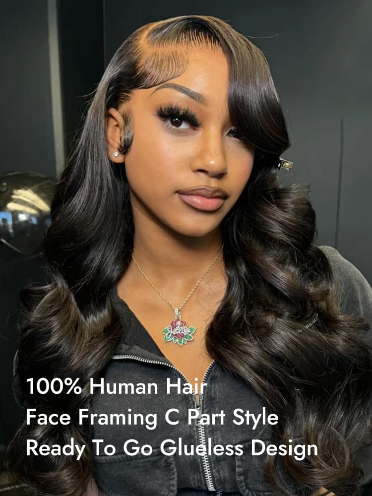C Part Body Wave Pre Cut Lace Wig 