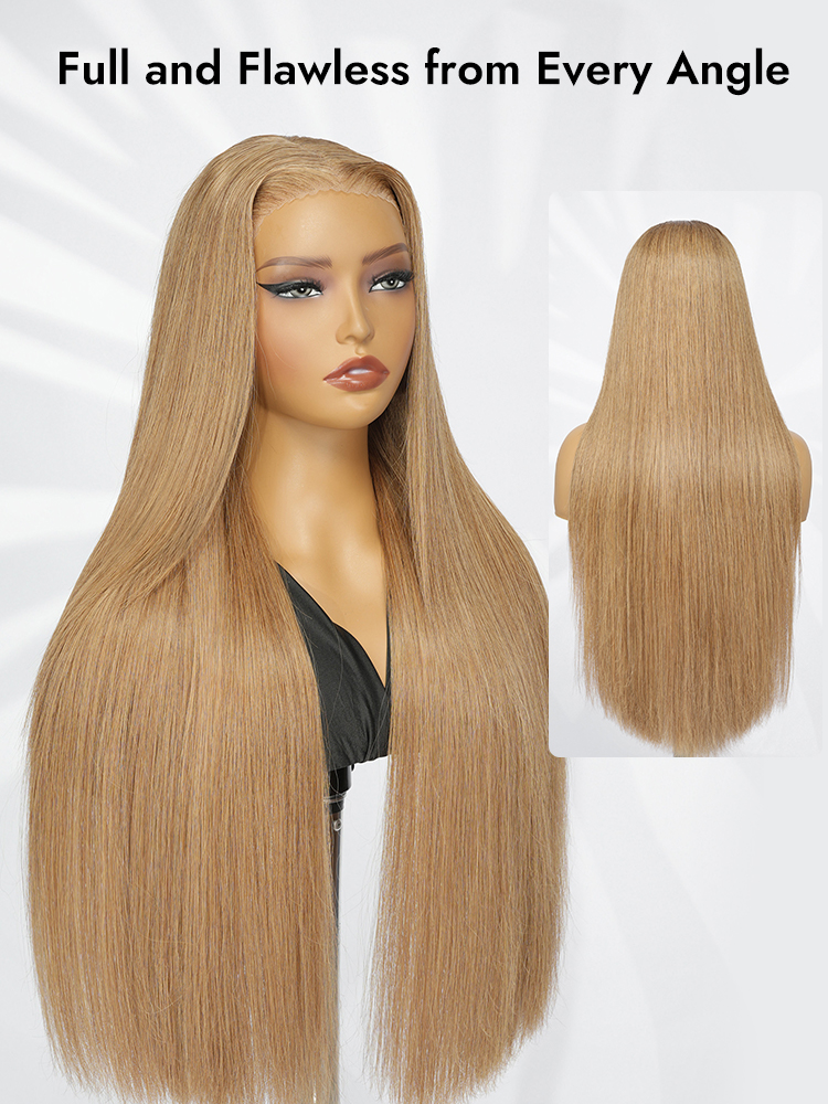 Rcih Caramel Blend Sleek Straight Full Wig
