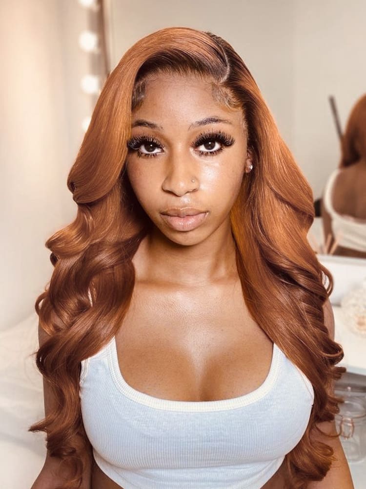 Layered Ombre Ginger Glueless Wig 