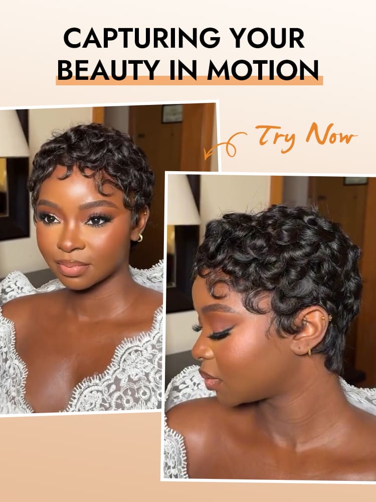 Pixie Cut Short Curly HD Full Lace Wigs