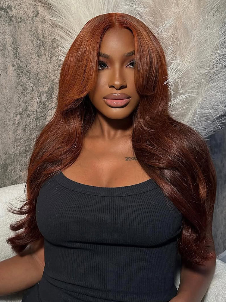 Layered Curtain Bangs Glueless Wigs