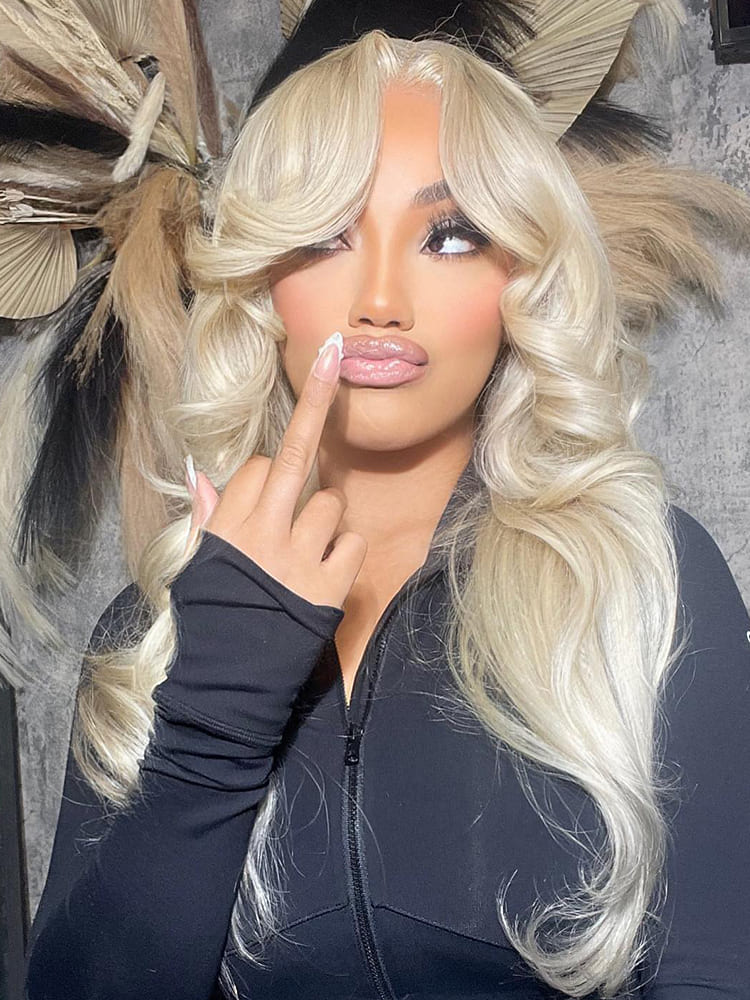 Curtain Bangs Layered Body Wave Wig