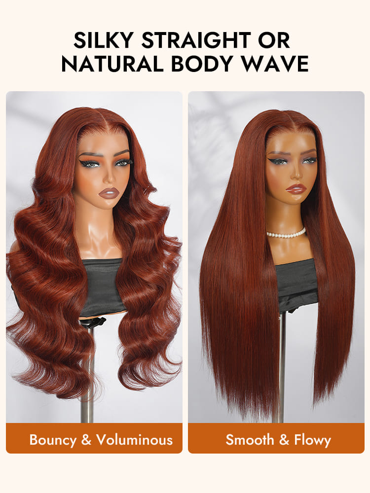 Orange Brown 13x6 Lace Front Wigs