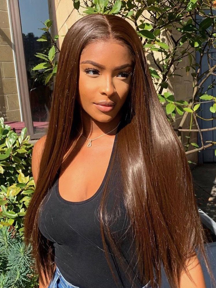 Dark Brown Straight Wig