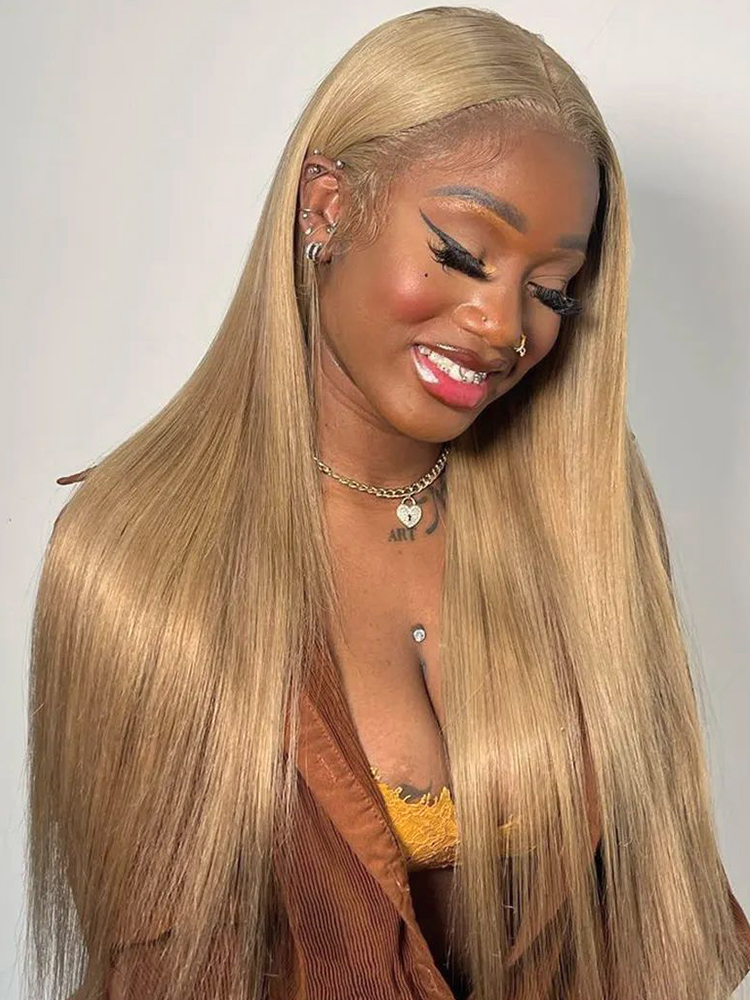 Rich Caramel Blend Transparent Lace Front Wig