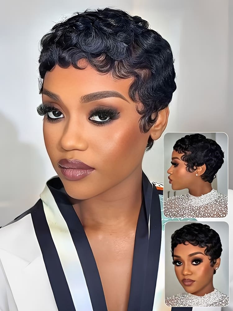 Curly Pixie Cut Full Lace Wig