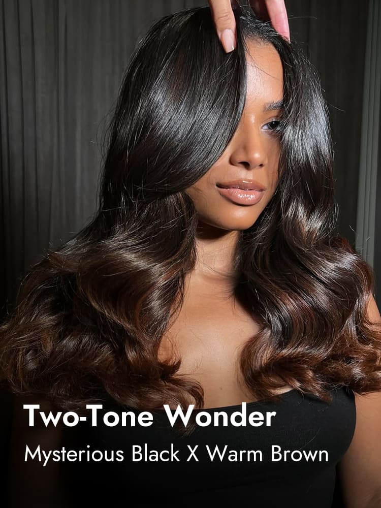 Chestnut Brown Ombre Loose Wave Wig