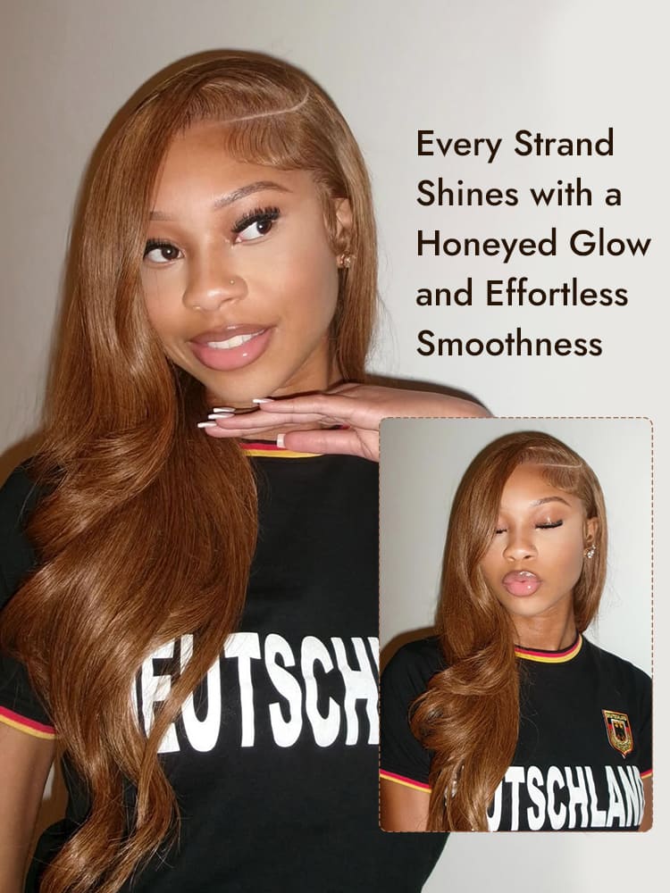 Honey Brown Straight Lace Wigs