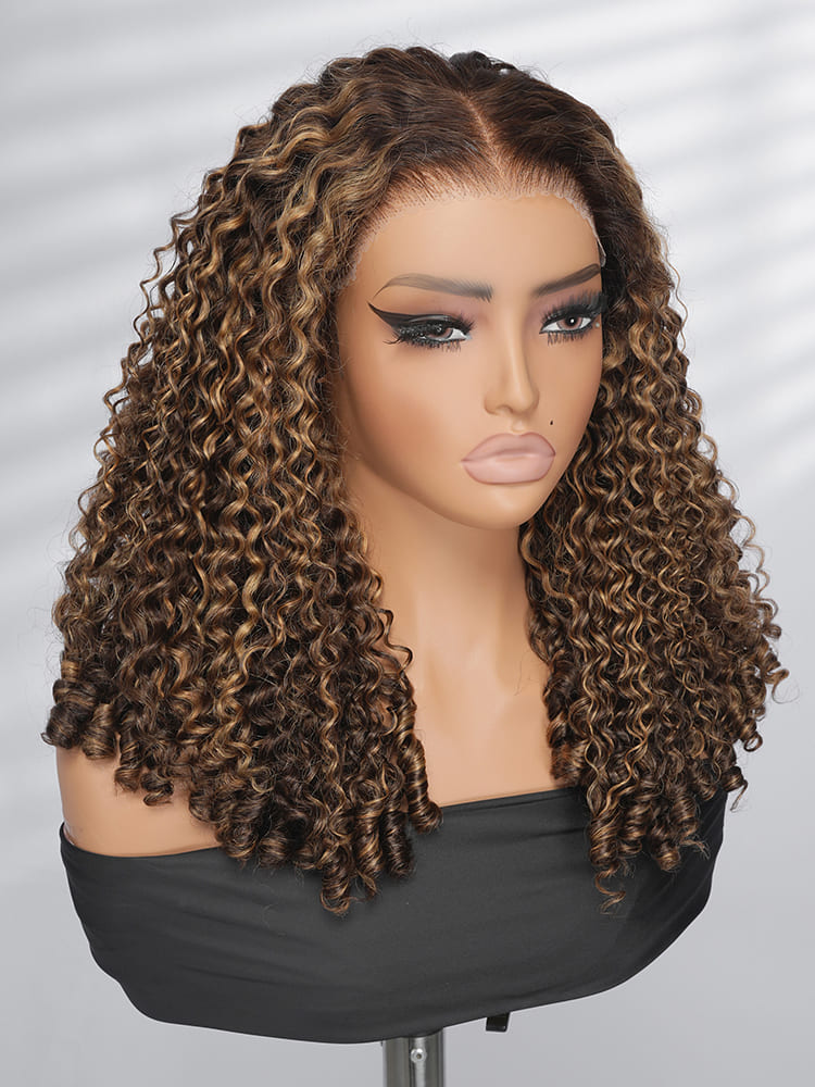 Highlight Burmese Curly Wigs With Spiral Ends