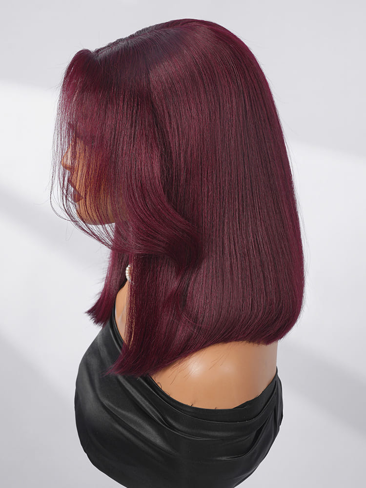 Burgundy Light Yaki Straight Lace Wig