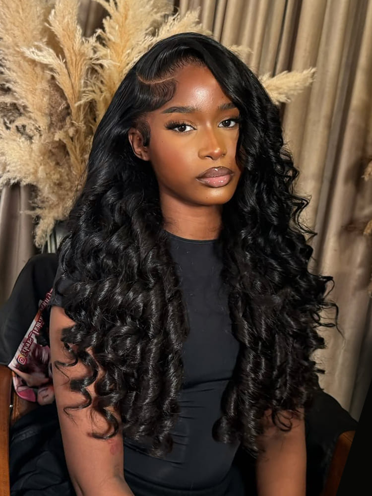 Flexi Rod Curls Human Hair Wigs