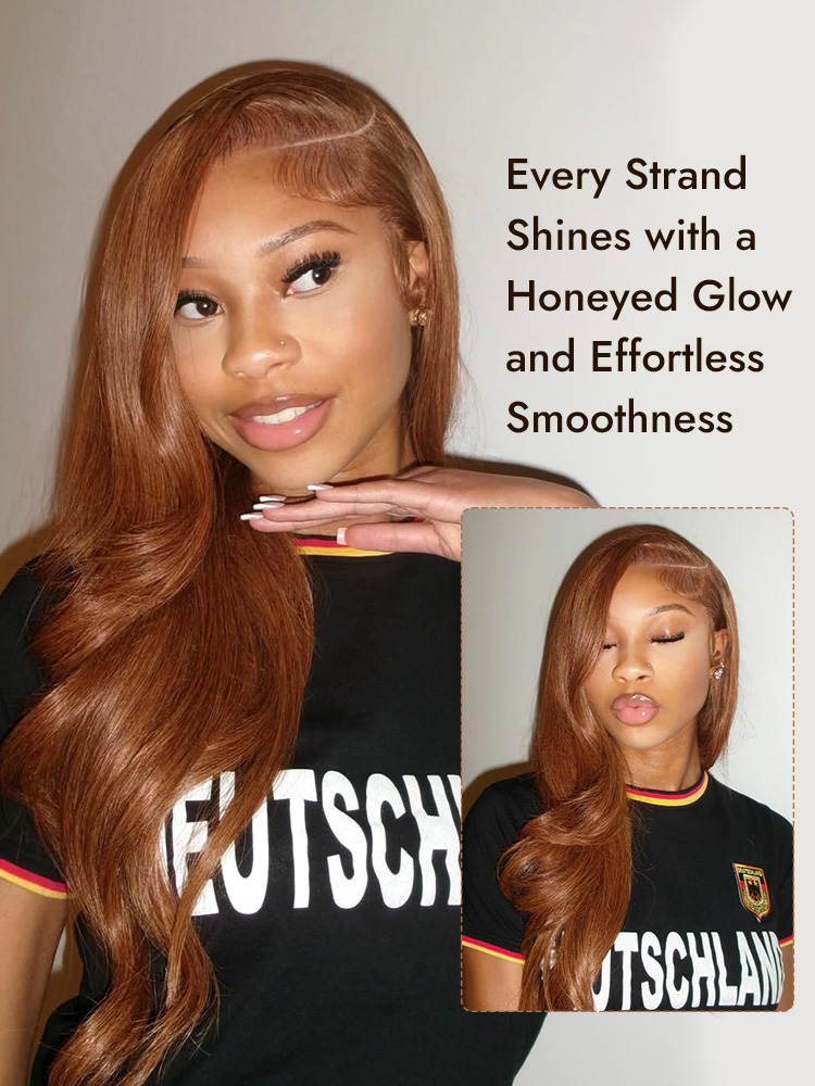 Honey Brown Straight Lace Wigs