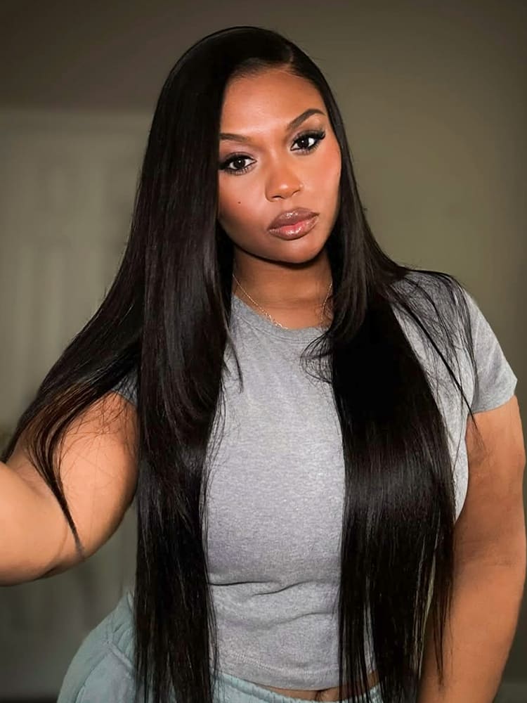 Side Part Layer Cut Light Yaki Straight Wig