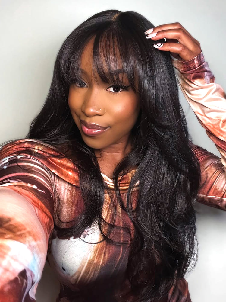 Curtain Bangs Body Wave Lace Wigs