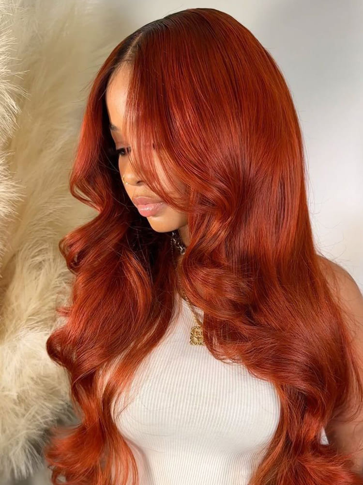 Copper Orange Glueless Wig
