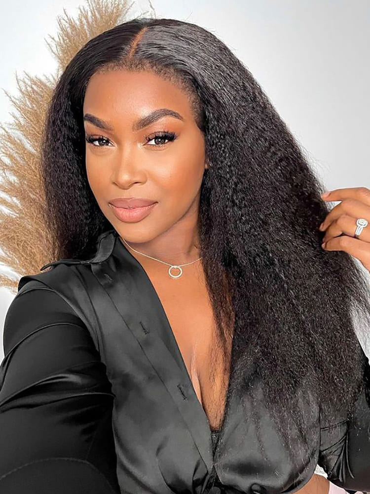 Kinky Straight Lace Front Glueless Wig