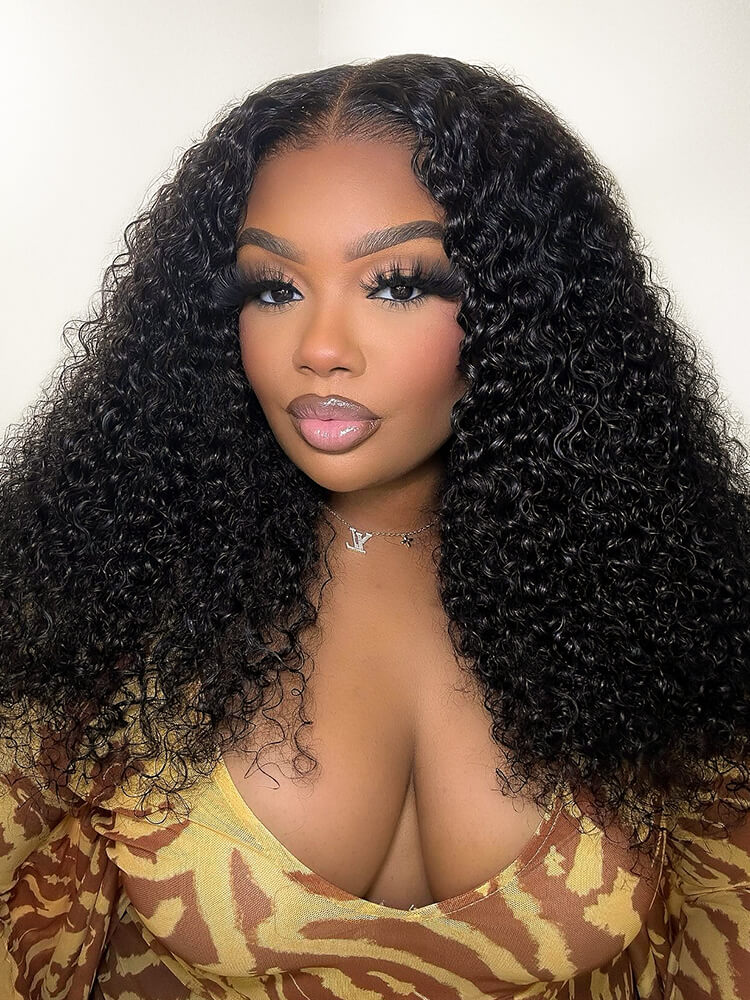 human hair popping curly wig
