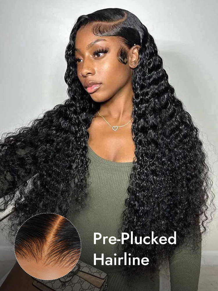 Deep Wave Wigs With Pre Plucked Hairline