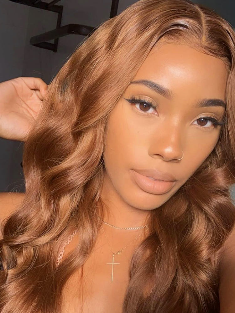 Chestnut Brown Body Wave Human Hair Wigs