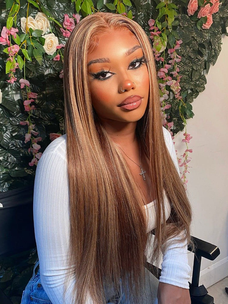 Highlight Straight Human Hair Wigs