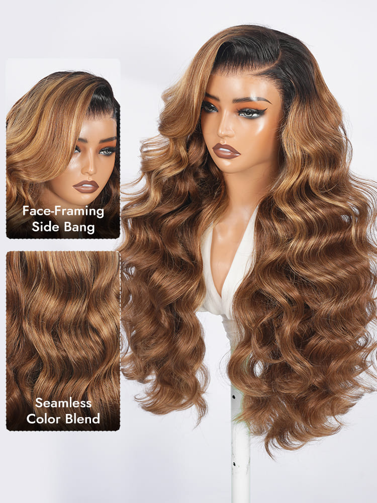 Brown Highlights Body Wave Wigs