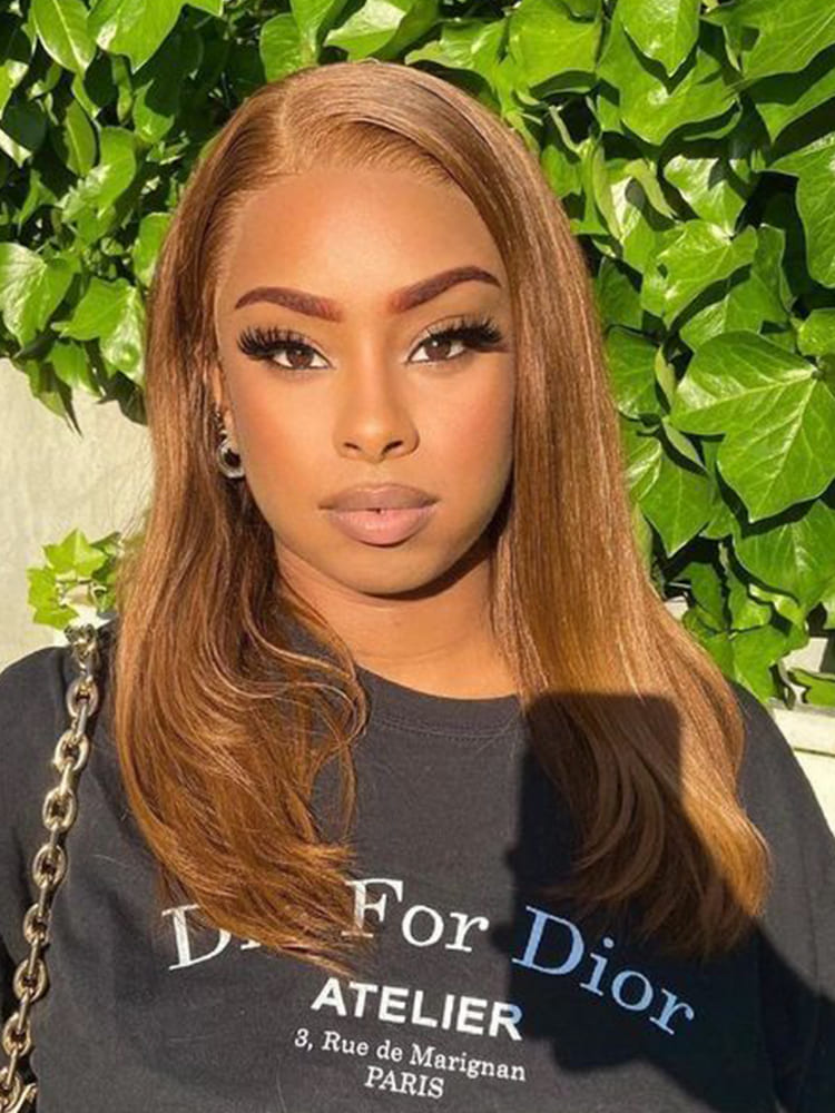 Honey Brown Straight 13x4 Lace Wigs
