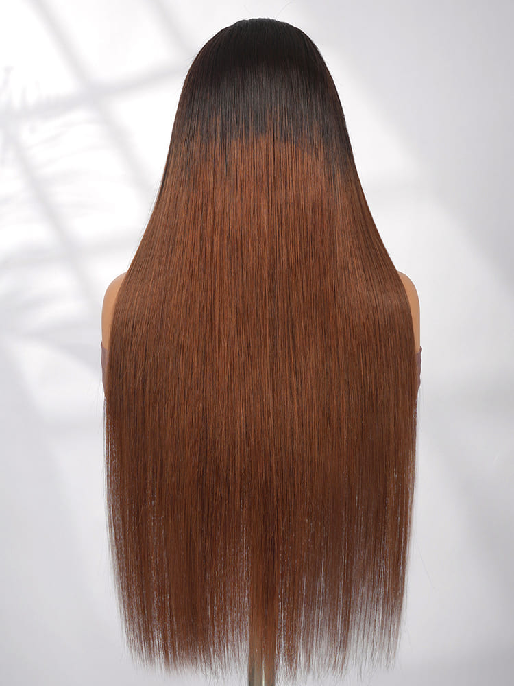 Silky Straight Brown Ombre 5x5 Lace Wigs