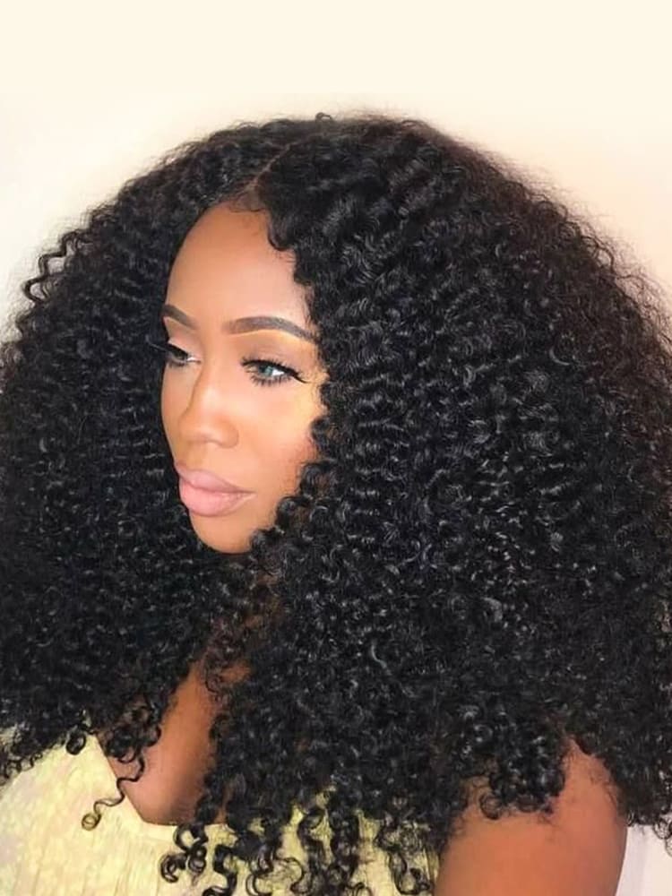 Afro Kinky Curly Thin V Part Wig