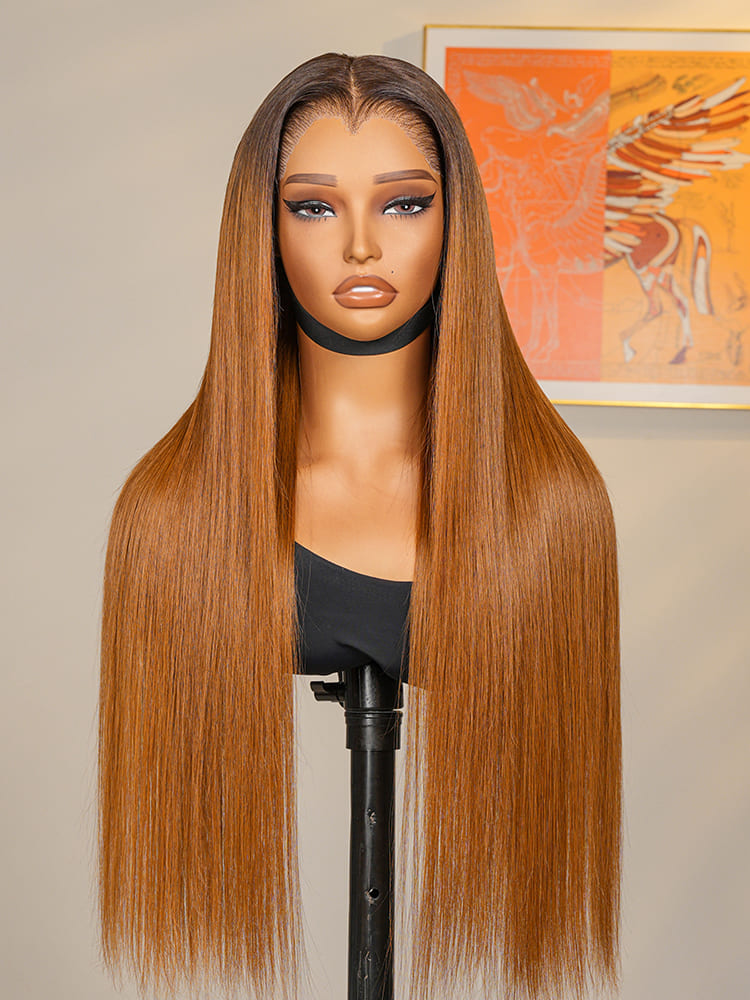 Sleek Straight  Ombre Ginger Wig