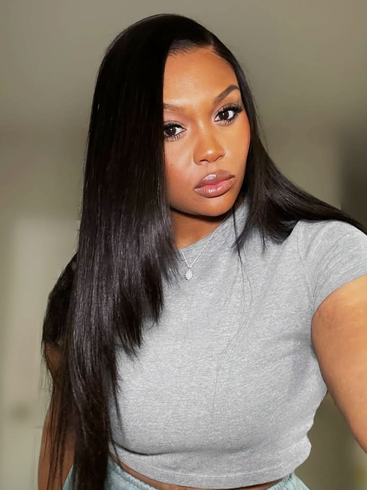 Layer Cut Light Yaki Straight Wigs With Natural Hairline