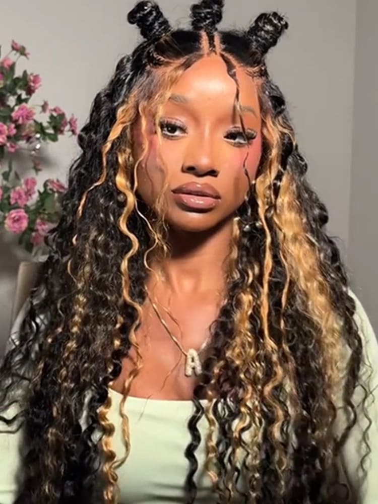 Vesitle Blonde Skunk Stripe Wig