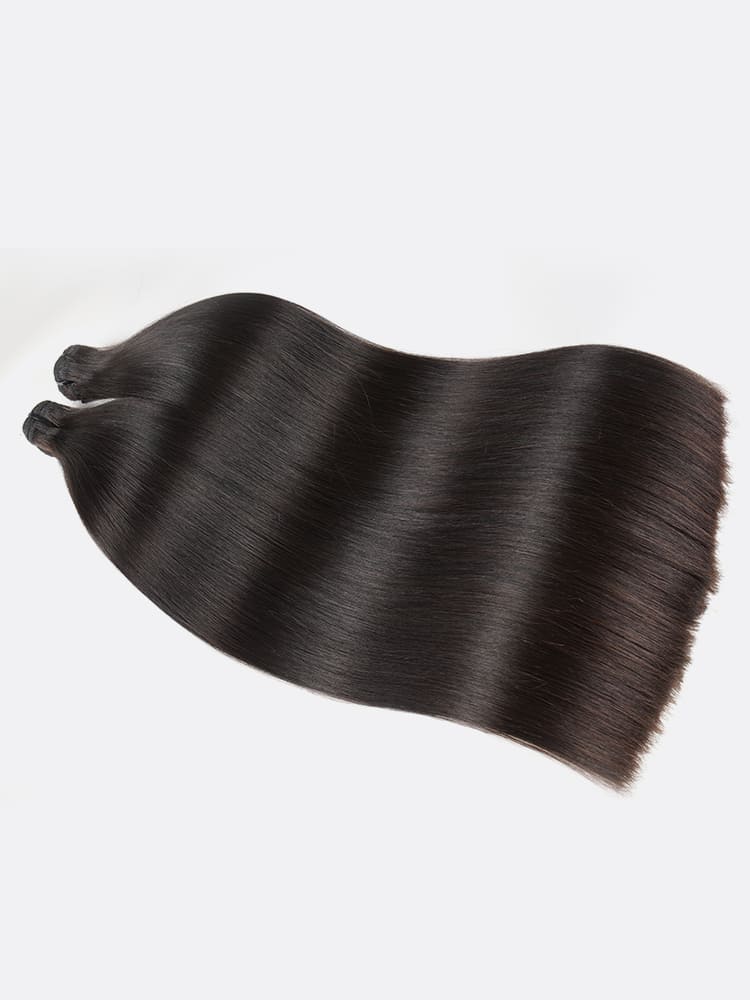 Straight Double Drawn Human Hair With Double Weft