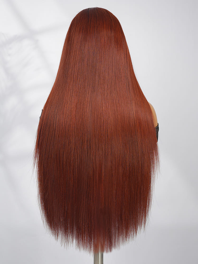 Orange Brown Silky Straight Wig